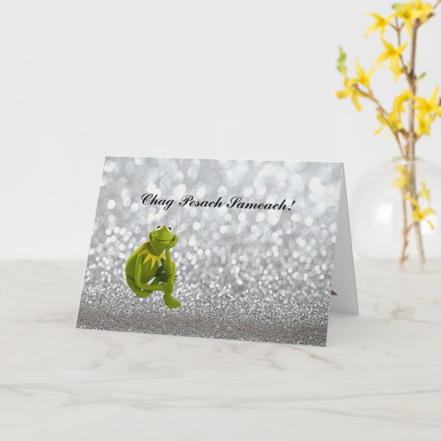 Carte Pesach Greeting Card Happy Passover in Hebrew (Fleur jaune)