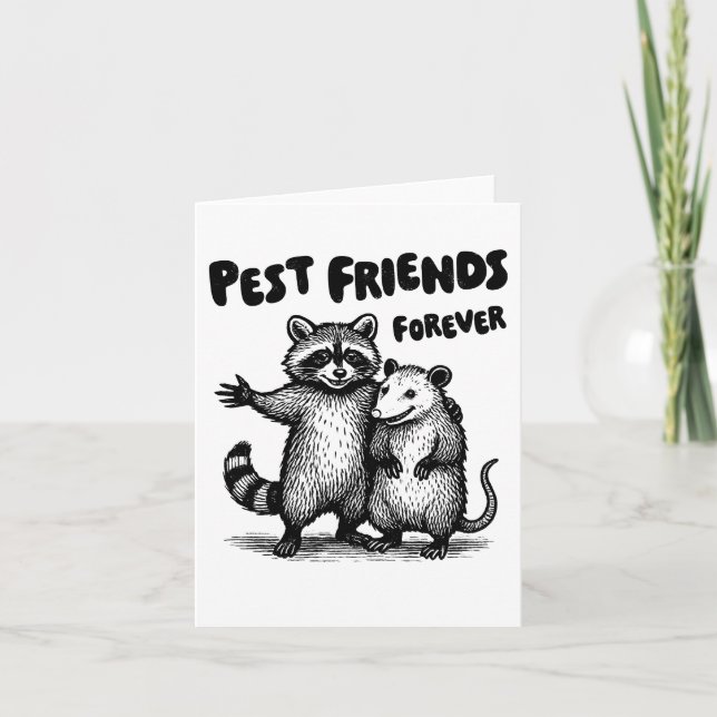 Carte Pest Friends Forever Black Print (Devant)