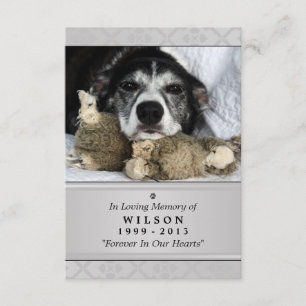 Carte Pet Memorial 3,5 po x 5 po - Gris Photo mode