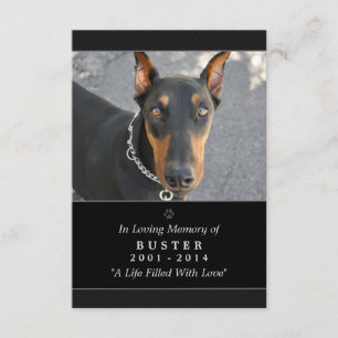 Carte Pet Memorial 3,5 pouces x 5 pouces Photo mod