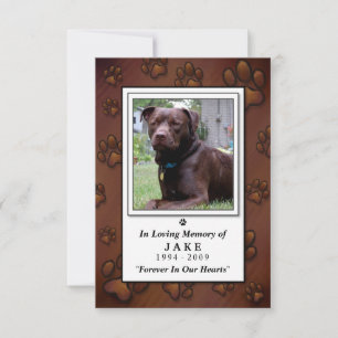 Carte Pet Memorial 3.5"x5" - Photo Brown au chocol