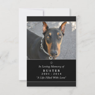 Carte Pet Memorial 3.5 x 5 Noir - Poème Contesté