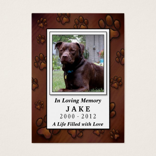 Carte Pet Memorial - Cadre photo Brown au chocolat (Devant)