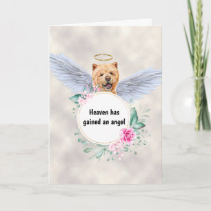Carte Pet memorial Chow chow chien angel ailes poème