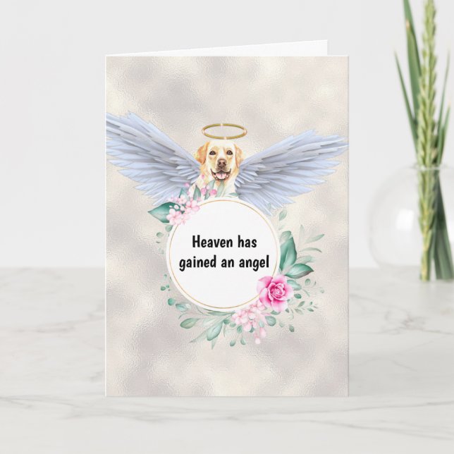 Carte Pet memorial du Labrador chien ailes d'ange poème (Devant)