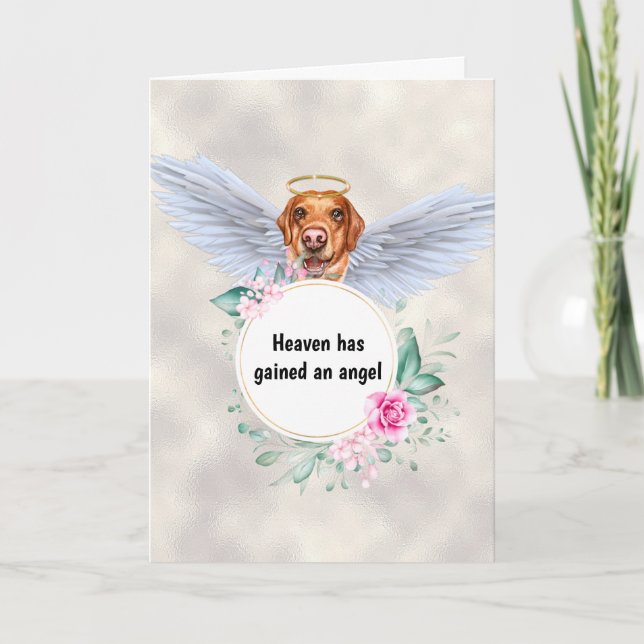 Carte Pet memorial du Labrador chien ailes d'ange poème (Devant)