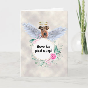 Carte Pet memorial Terrier chien angel ailes poème