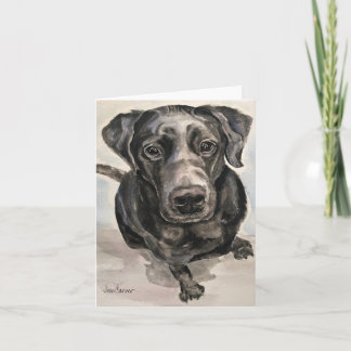 Carte Pet Portrait - Black Lab - Young Pup