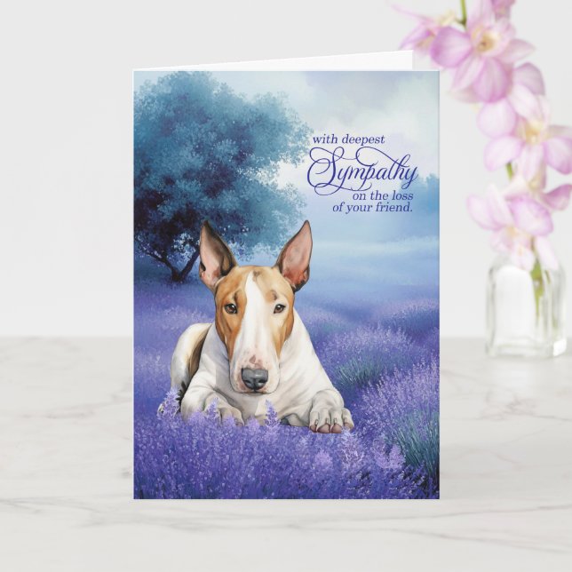 Carte Pet Sympathy Bull Terrier Dog Serene Lavender (Orchidée)