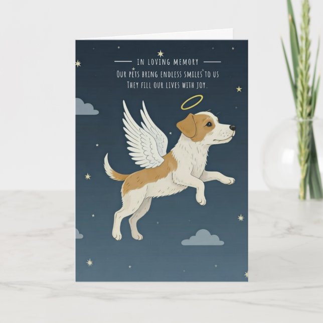 Carte Pet Sympathy Card Angel Chien série (Devant)