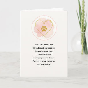 Carte Pet Sympathy Card Love Paw Series