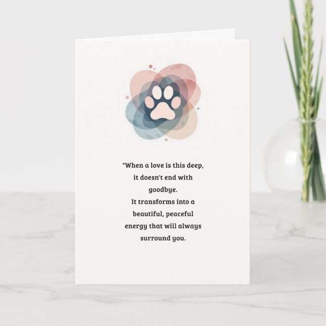 Carte Pet Sympathy Card Love Paw Series (Devant)