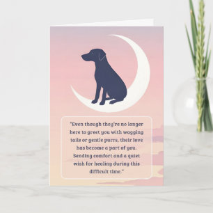 Carte Pet Sympathy Card Moon Chien série