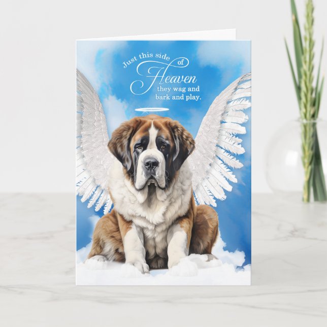 Carte Pet Sympathy Loss of a Dog Saint Bernard Angel (Devant)