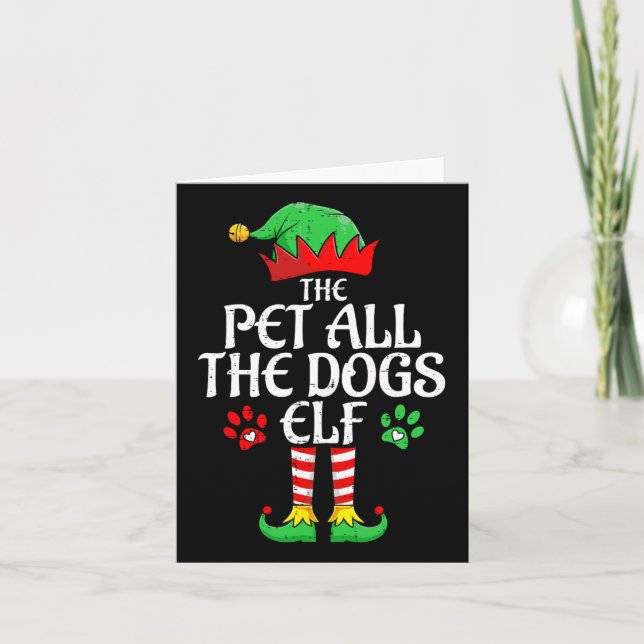 Carte Pet Tous Les Chiens Elf Xmas Correspondant Famille (Devant)