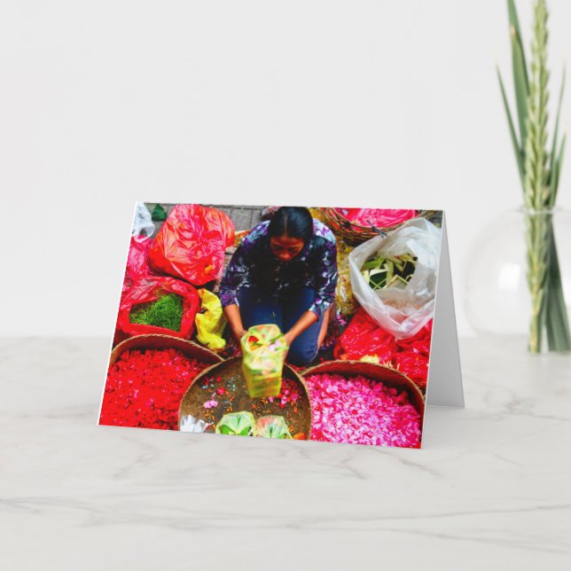 Carte Pétales de fleur pour offrir, Bali (Devant)