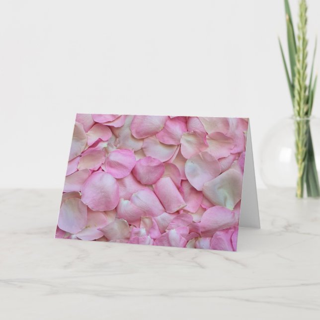 Carte Pétales de rose rose (Devant)