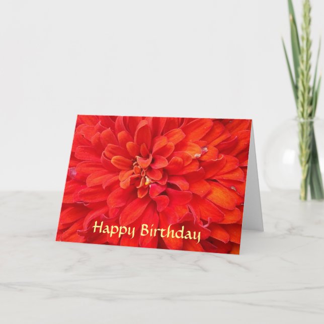 Carte Pétales rouges de fleur de joyeux anniversaire (Devant)