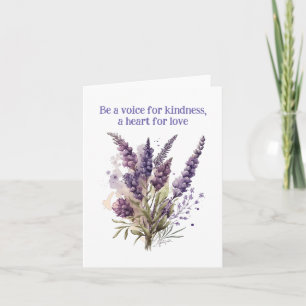 Carte Pétales Violets d'Amour : Citation Fleurale Vierge
