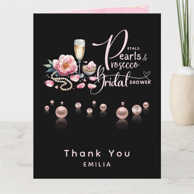 Carte Petals Pearls Prosecco préfère la Fête des mariées (Devant)