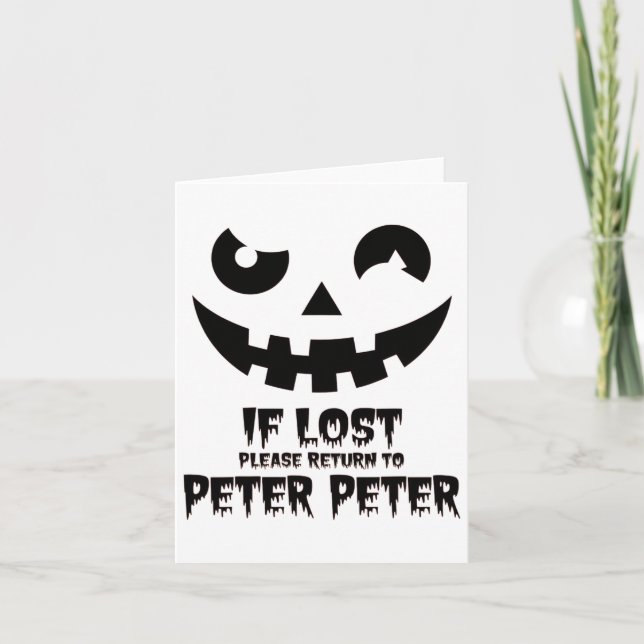 Carte Peter Citrouille Manger Costume de couple d'Hallow (Devant)