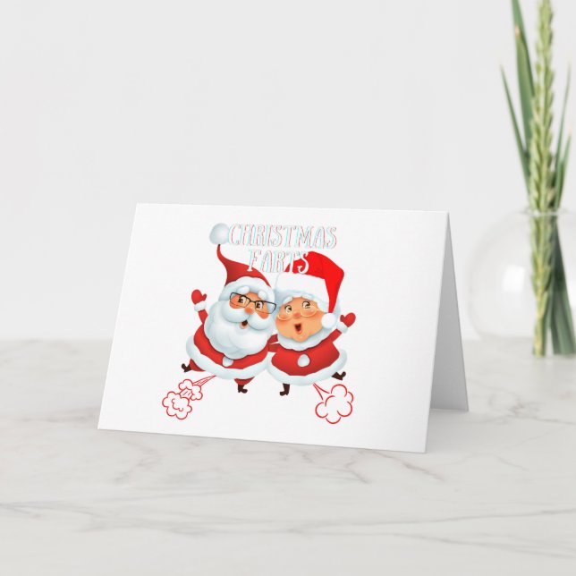 Carte Pétés de Noël Santa & Mme Clause (Devant)