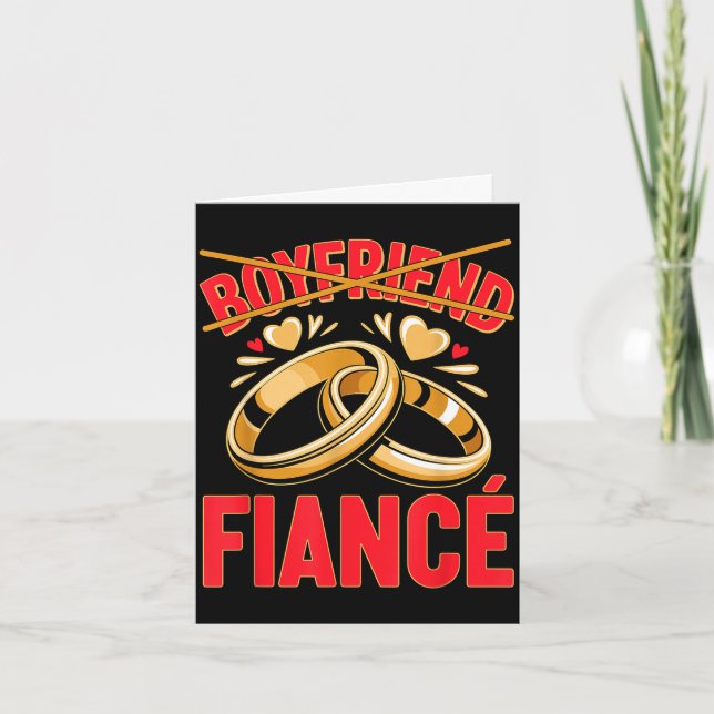 Carte Petit ami fiancé mari marié engagé fiançailles (Devant)
