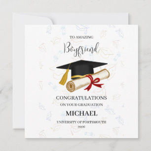 Carte Petit ami fier diplômé personnalisé