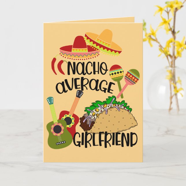 Carte Petit Ami Moyen Nacho - Saint-Valentin Drôle (Fleur jaune)