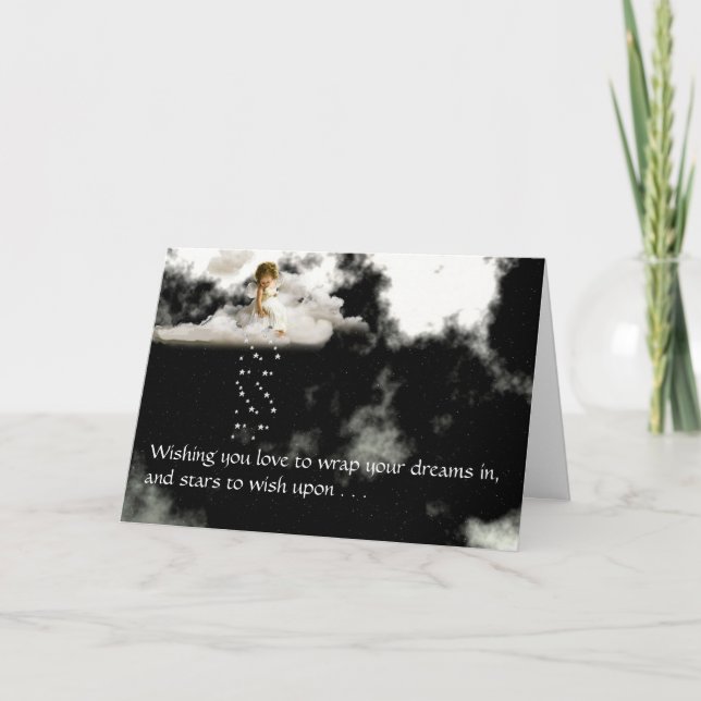 Carte Petit Ange sur un nuage Anniversaire (Devant)