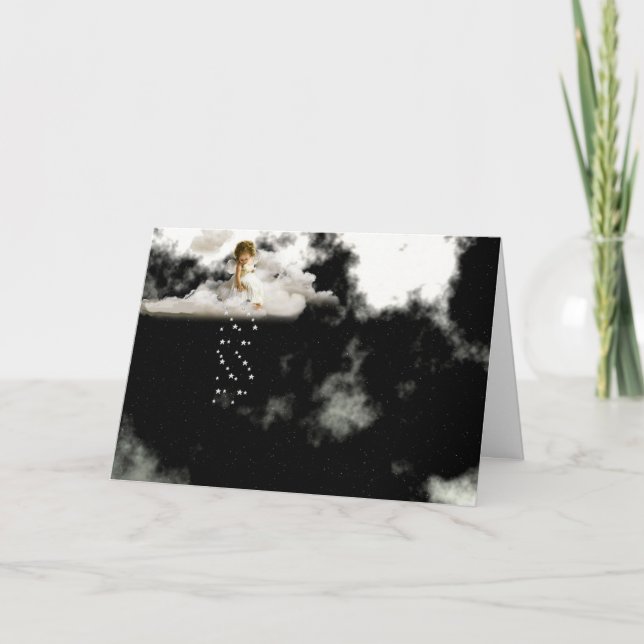 Carte Petit Ange sur un nuage Anniversaire (Devant)