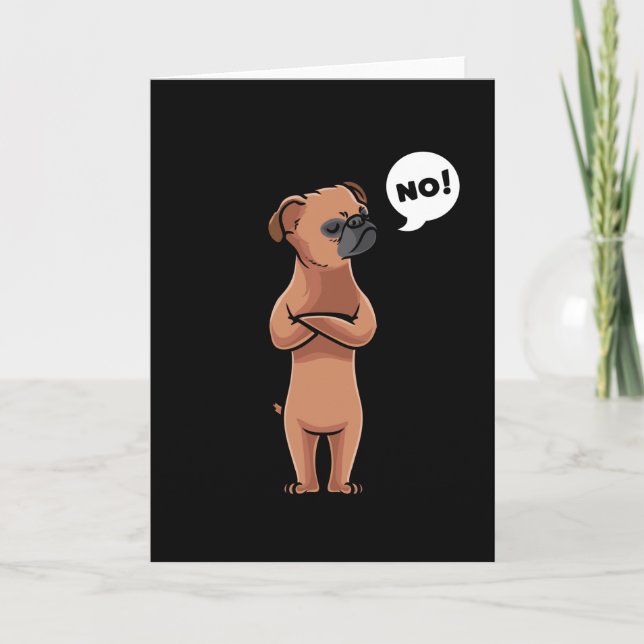 Carte Petit Brabancon Chien têtu (Devant)