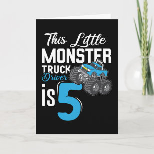Carte Petit camionneur de monstre 5e anniversaire