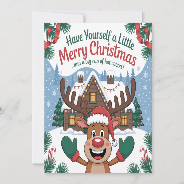 Carte Petit cerf joyeux Noël (Devant)