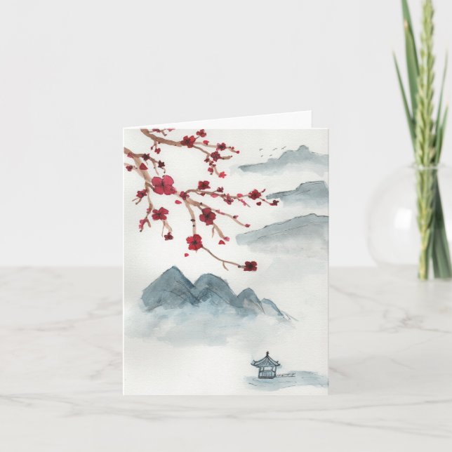 Carte petit Cerisier en Fleur (Devant)