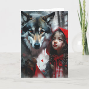 Carte Petit chaperon rouge et loup Toutes les occasions
