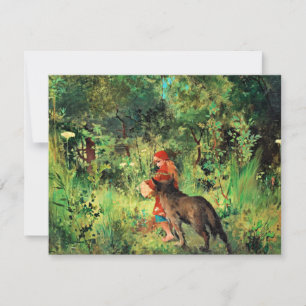 Carte Petit chaperon rouge par Carl Larsson