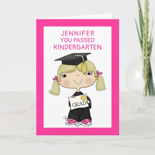 Carte Petit Cheveux blond de fille diplômée (Devant)