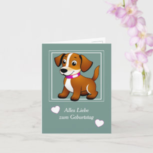 Carte Petit chien brun, debout -