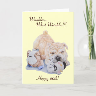 Carte Petit chiot shar pei chien et teddy drôle 60e