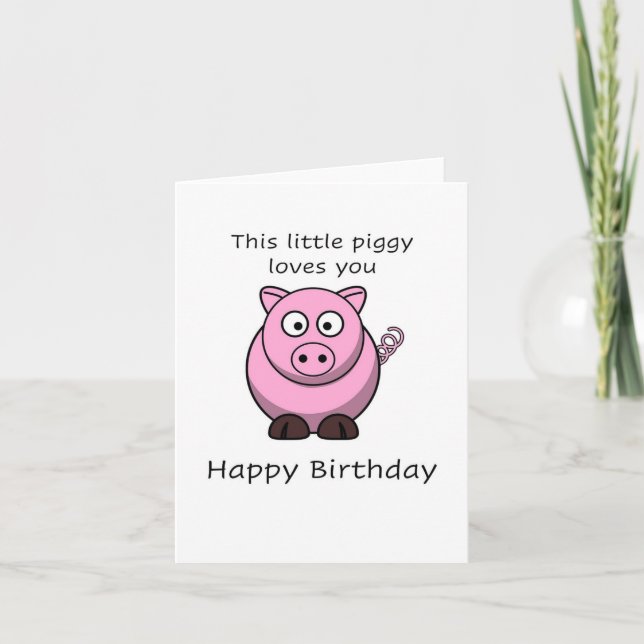 Carte Petit cochon, joyeux anniversaire (Devant)