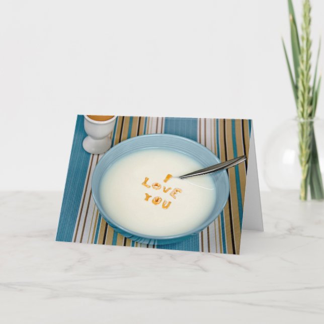 Carte Petit-déjeuner Anniversaire Je T'Aime (Devant)