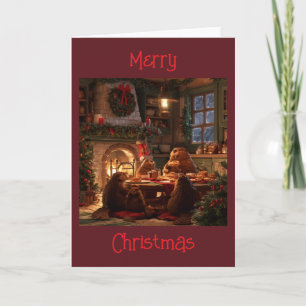 Carte Petit déjeuner de Noël de la famille Beavers