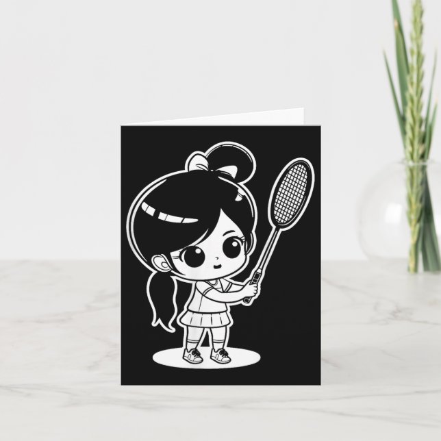 Carte Petit dessin animé de badminton  (Devant)