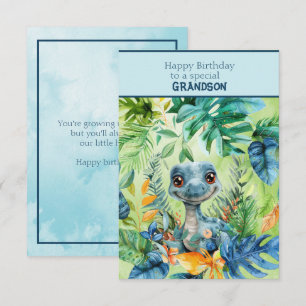 Carte Petit dinosaure Joyeux anniversaire Petit-fils spé