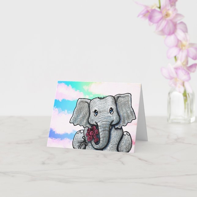 Carte petit éléphant (Orchidée)