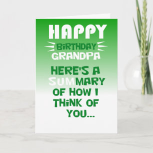 Carte Petit-enfant à grand-père heureux anniversaire sou
