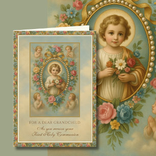 Carte Petit-enfant Première Communion Sainte Jésus Anges