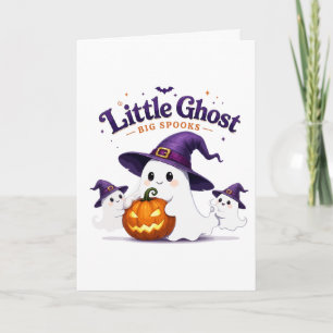 Carte Petit fantôme, grandes frayeurs, Halloween mignon