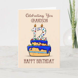 Carte Petit-fils 12ème anniversaire Célébrant votre âge